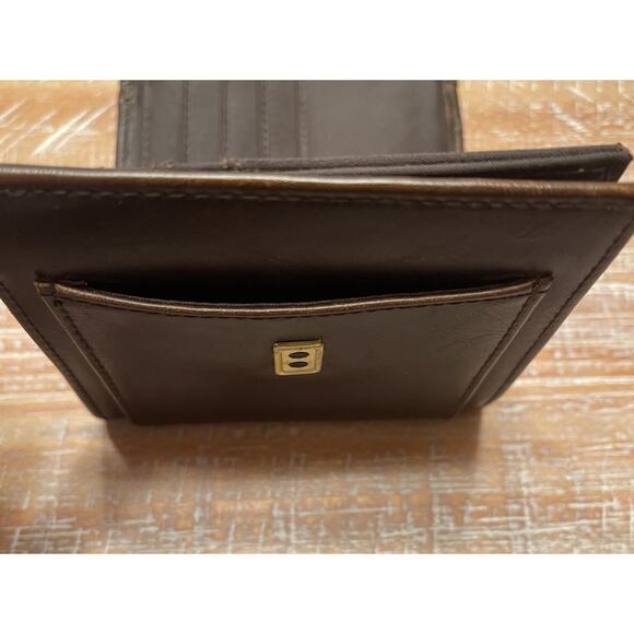 VTG Liz Claiborne Logo Brown Leather Snap Tri-Fold Wallet ID Credit Card Coin - Picture 8 of 14